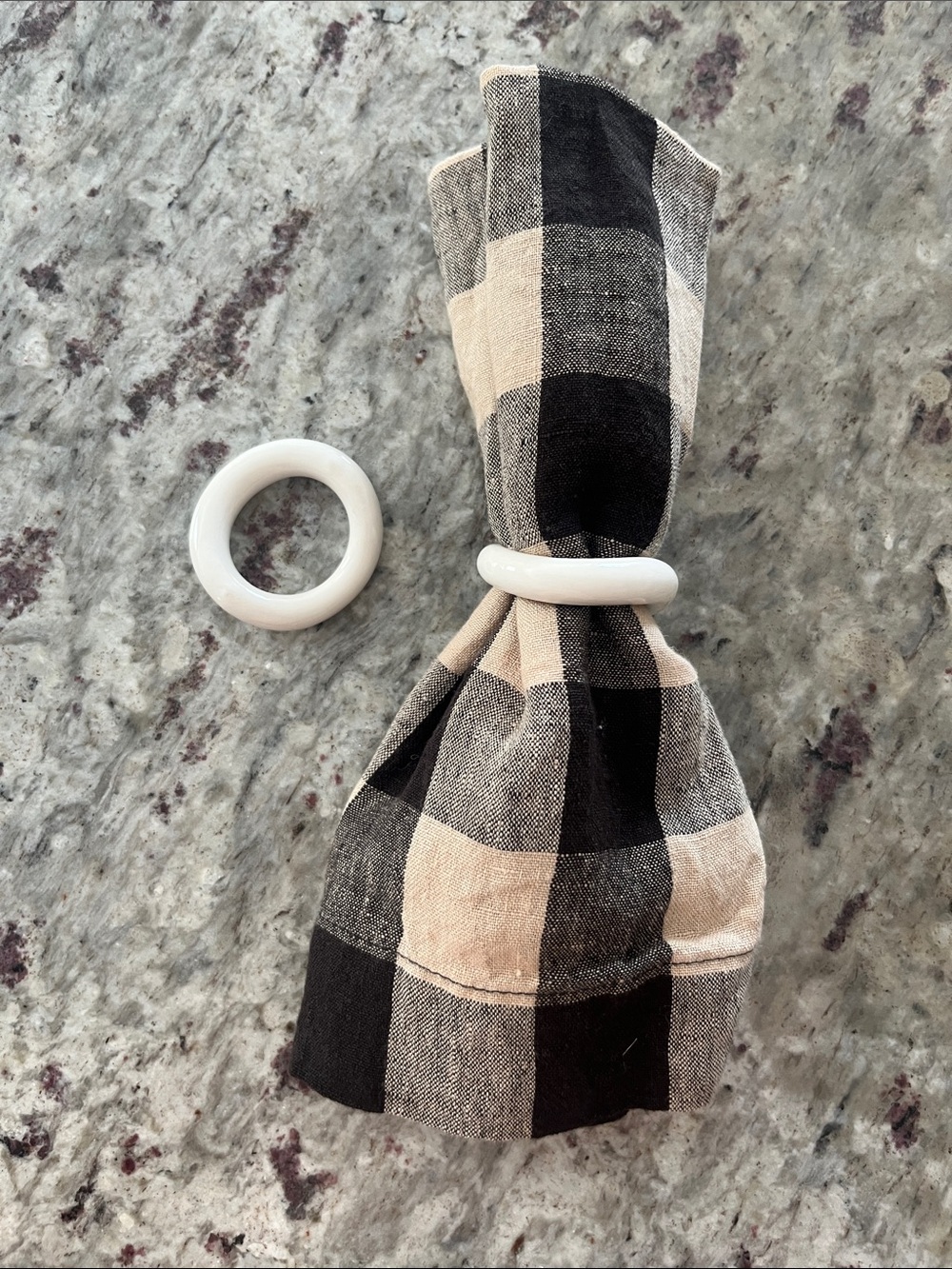 Set of 2 white porcelain napkin rings from CB2